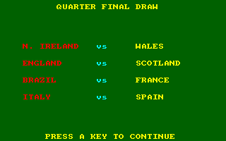 World Cup (Amstrad CPC) screenshot: Next games.