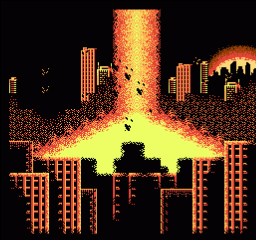 S.C.A.T.: Special Cybernetic Attack Team (NES) screenshot: The earth is under attack!