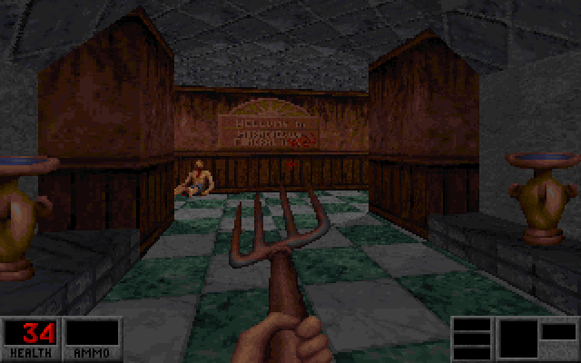 Blood (DOS) screenshot: Grim atmosphere is felt everywhere in the game