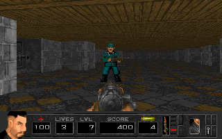 Trench Warfare (DOS) screenshot: Now we got a nice bolt-action rifle.