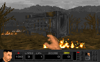 Trench Warfare (DOS) screenshot: Beginning of the game. Things aren't looking good.