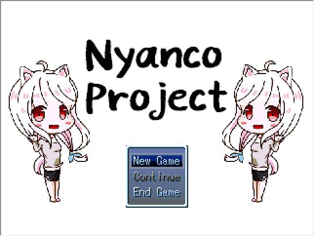 Nyanco Project (Windows) screenshot: The title screen and main menu