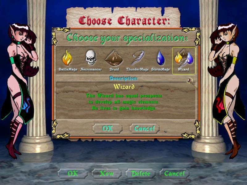 Astral Tournament (Windows) screenshot: Choose your Tournament Skill