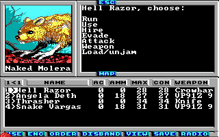 Wasteland (DOS) screenshot: Aggressive animal (VGA)