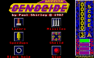 Mission Genocide (Atari ST) screenshot: Title screen