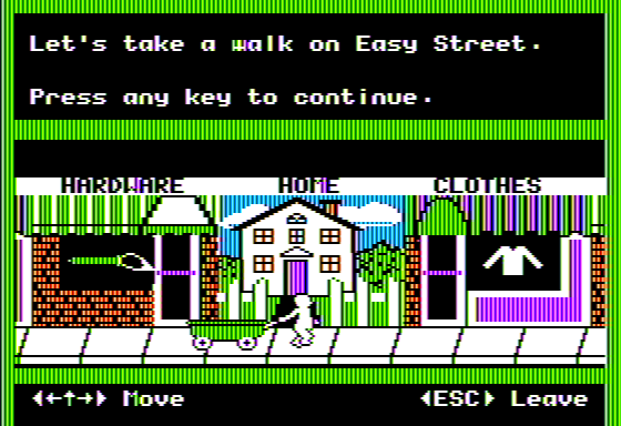 Easy Street (Apple II) screenshot: Instructions