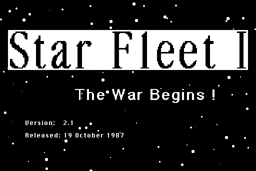 Star Fleet I: The War Begins! (Macintosh) screenshot: Title - version & release date.