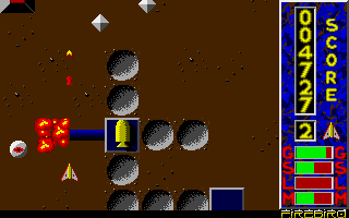 Mission Genocide (Atari ST) screenshot: An extra weapon is left after destruction of a base installation