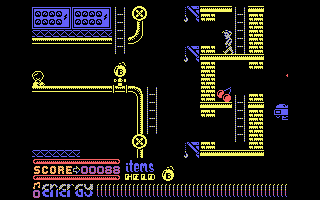 Dynamite Dan II (Amstrad CPC) screenshot: Which way now?
