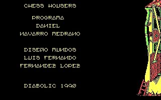Chess Housers (DOS) screenshot: Title & Developer credits