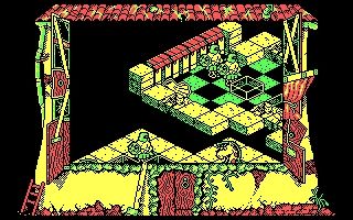 Chess Housers (DOS) screenshot: Training level start, Palette 0. Your glove is always centered in the screen.
