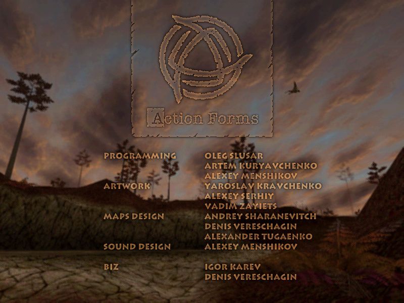 Carnivores: Ice Age (Windows) screenshot: The credits screen.