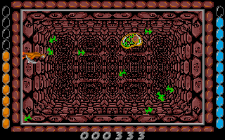 Albedo (Atari ST) screenshot: In the "Virus" level lots of small enemies attack