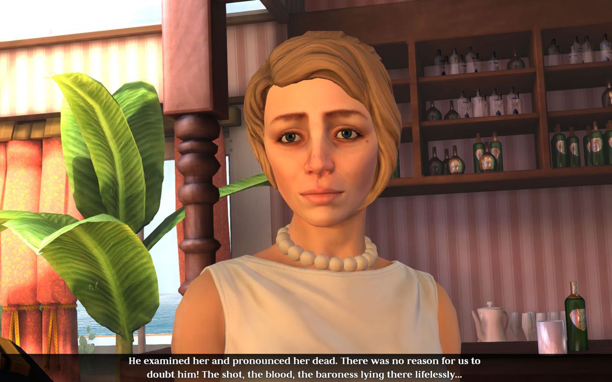 The Raven: Legacy of a Master Thief (Windows) screenshot: Close-up of miss Mayers during a conversation