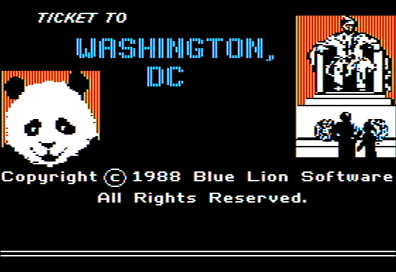 Ticket to Washington, DC (Apple II) screenshot: Title Screen