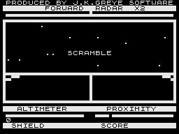 3D Defender (ZX81) screenshot: Scramble.