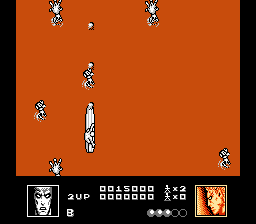 Silver Surfer (NES) screenshot: Hands from red water