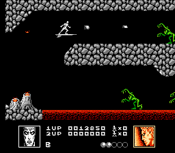Silver Surfer (NES) screenshot: Green monsters