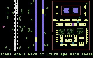 Mail Trail (Commodore 16, Plus/4) screenshot: Lets deliver the mail