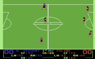 International Team Sports (Commodore 64) screenshot: Indoor Soccer.