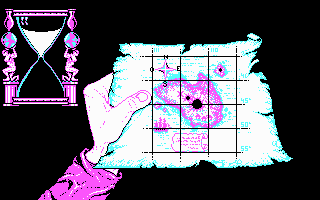 Journey to the Centre of the Earth: Extended Version (DOS) screenshot: It's a map! To the centre of the world! (CGA)