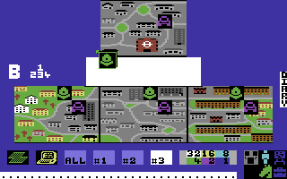 The Force (Commodore 64) screenshot: Reassigning some policemen.
