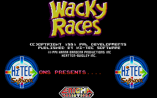 Wacky Races (Atari ST) screenshot: Menu with credits