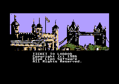Ticket to London (Commodore 64) screenshot: Title Screen