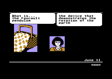 Ticket to Washington, DC (Commodore 64) screenshot: My First Quiz