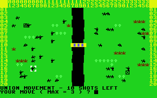 Johnny Reb (Commodore 64) screenshot: The battlefield