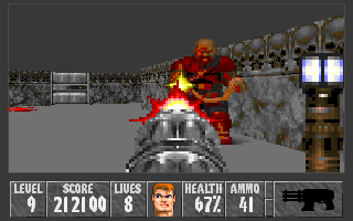 Wolfendoom (DOS) screenshot: A big chaingunner fella