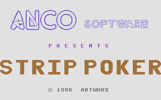 Strip Poker: A Sizzling Game of Chance (Commodore 16, Plus/4) screenshot: Title screen