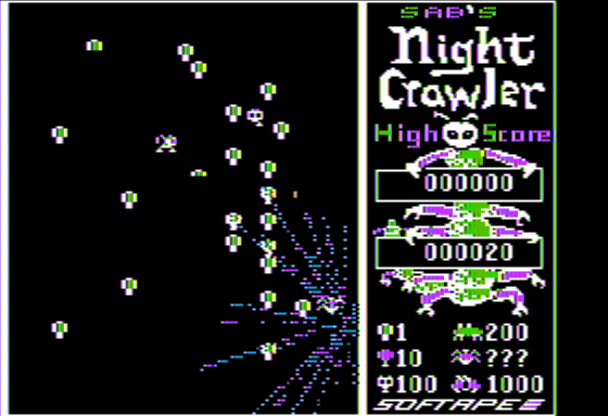 Night Crawler (Apple II) screenshot: Destroyed by a Spider