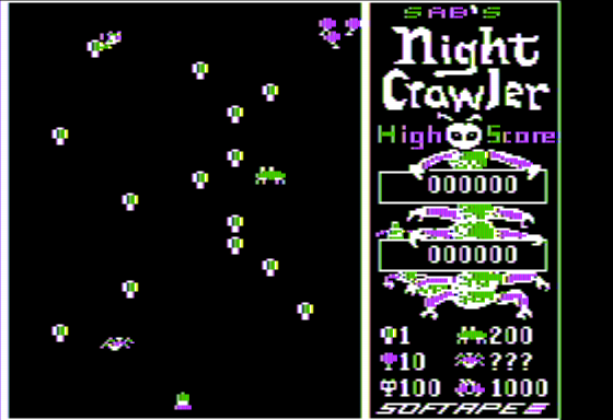 Night Crawler (Apple II) screenshot: Starting Gameplay