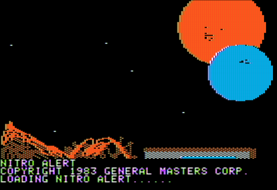 Nitro Alert (Apple II) screenshot: Title Screen