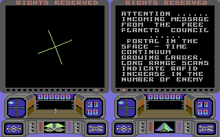 Dogfight 2187 (Commodore 64) screenshot: Your Mission.