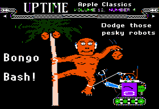 Bongo's Bash (Apple II) screenshot: UpTime version title screen