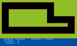 Dodge Racer (Atari 8-bit) screenshot: Start of the game