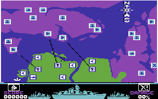 Death Wake (Commodore 64) screenshot: Planning your attacks.