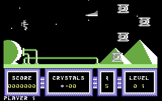 Destruct (Commodore 64) screenshot: Blast the aliens.