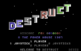 Destruct (Commodore 64) screenshot: Title Screen.