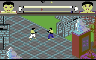 Thai Boxing (Commodore 64) screenshot: Beginning a fight