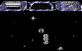 Cosmic Pirate (Commodore 64) screenshot: Blast them.