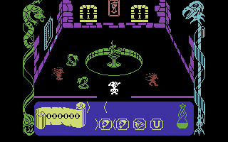 Con-Quest (Commodore 64) screenshot: Exploring the castle.