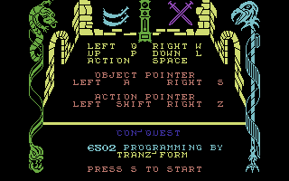 Con-Quest (Commodore 64) screenshot: Title Screen.