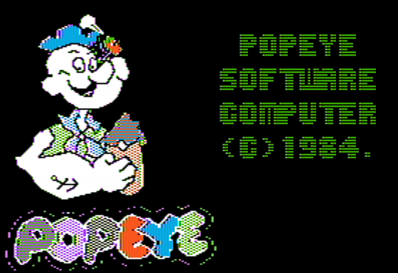 Popeye (Apple II) screenshot: Title Screen