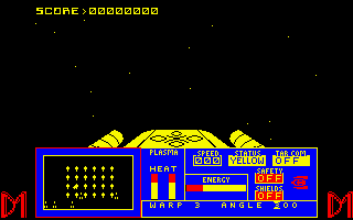 Codename MAT II (Amstrad CPC) screenshot: Your position on the Quadrant chart.