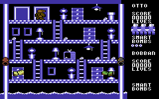 It's Clean-Up Time (Commodore 64) screenshot: Let's clean the hotel.