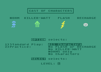 Juice! (Atari 8-bit) screenshot: The cast of characters