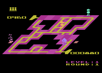 Juice! (Atari 8-bit) screenshot: I used the teleporter